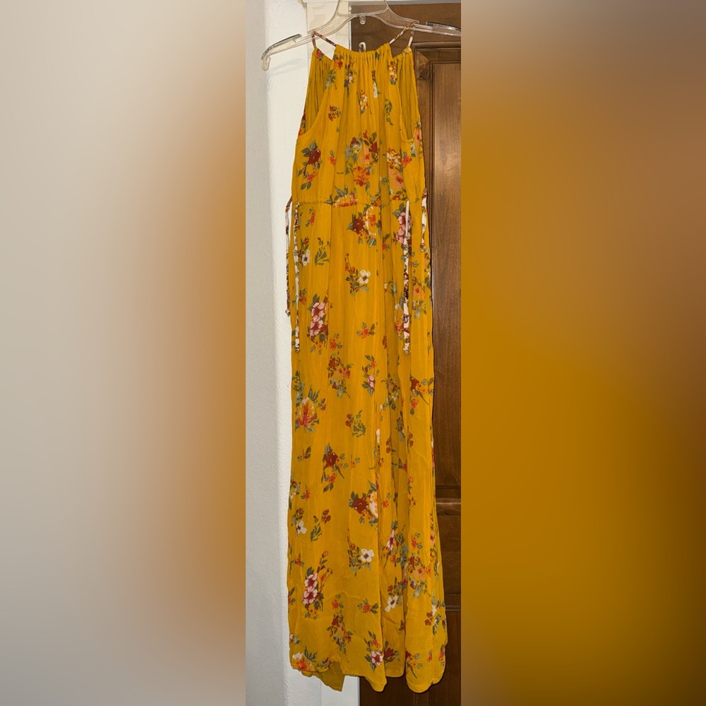 Free People Boho Floral Jumpsuit Romper - Large , Yellow & White Wide Leg Summer